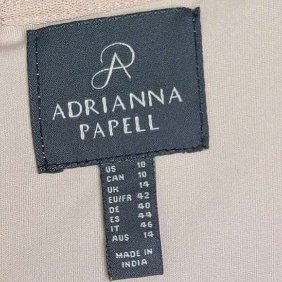 Adrianna Papell Beaded and Sequins Flutter-Sleeve Blush-Pink Dress. Size 10 - Picture 10 of 15